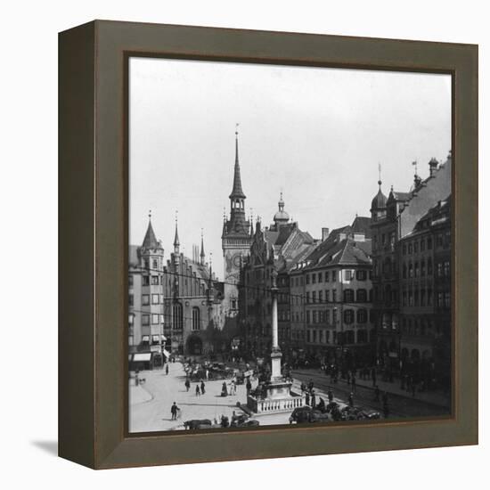 Marienplatz, Munich, Germany, C1900-Wurthle & Sons-Framed Premier Image Canvas