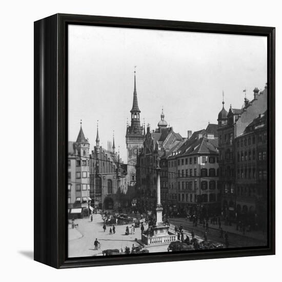 Marienplatz, Munich, Germany, C1900-Wurthle & Sons-Framed Premier Image Canvas