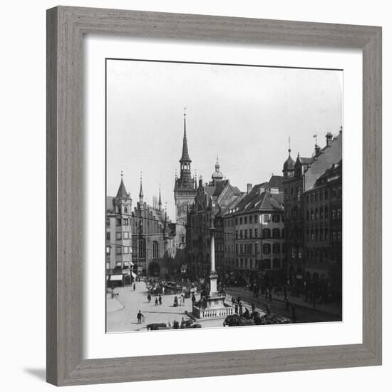 Marienplatz, Munich, Germany, C1900-Wurthle & Sons-Framed Photographic Print