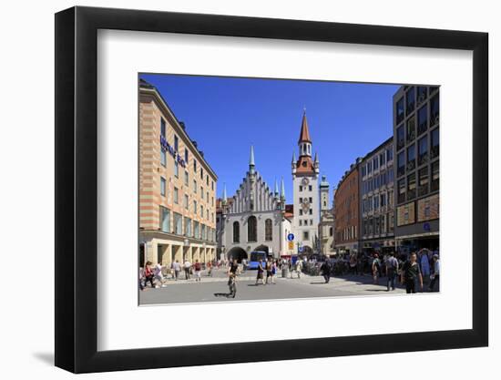 Marienplatz Square with Old City Hall in Munich, Upper Bavaria, Bavaria, Germany, Europe-Hans-Peter Merten-Framed Photographic Print