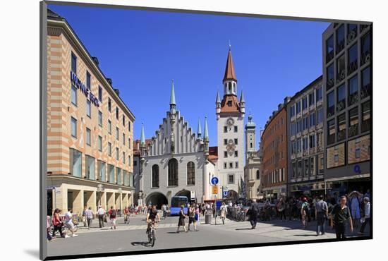 Marienplatz Square with Old City Hall in Munich, Upper Bavaria, Bavaria, Germany, Europe-Hans-Peter Merten-Mounted Photographic Print