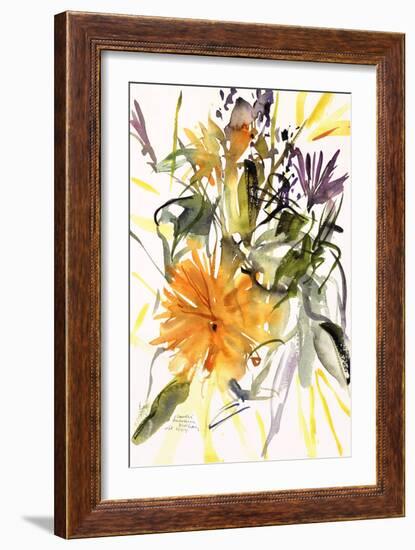 Marigold and Other Flowers, 2004-Claudia Hutchins-Puechavy-Framed Giclee Print