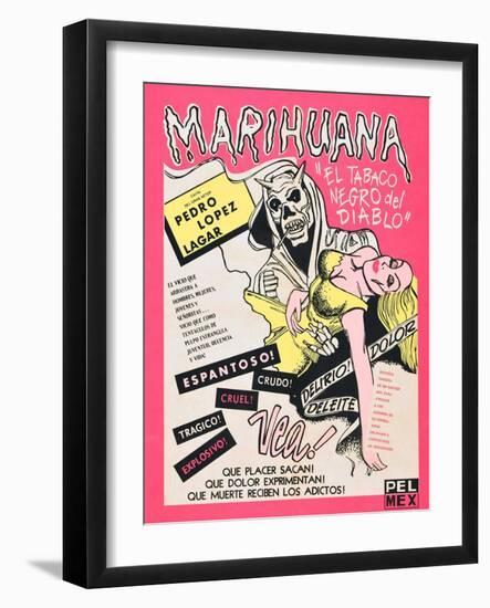 Marihuana, (aka Marihuana Story), Mexican poster art, 1950-null-Framed Art Print