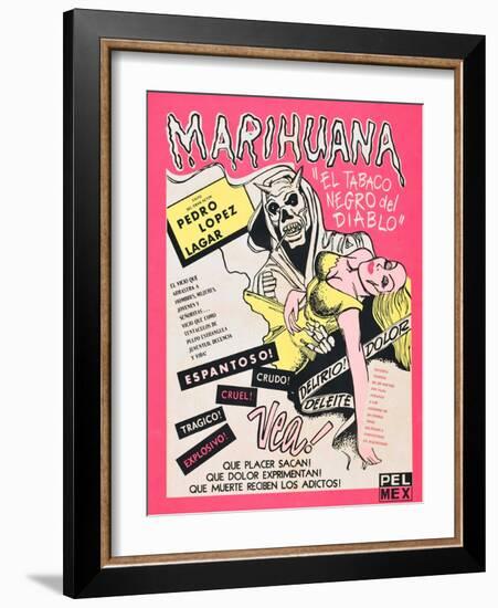 Marihuana, (aka Marihuana Story), Mexican poster art, 1950-null-Framed Art Print