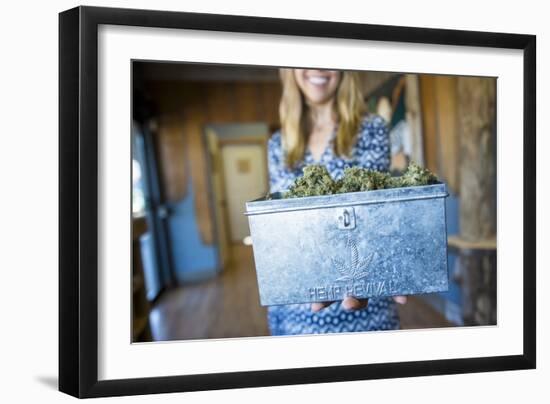 Marijuana Flower At Oregon Coast Cannabis, A Marijuana Dispensary In Manzanita, Oregon-Justin Bailie-Framed Photographic Print