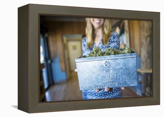 Marijuana Flower At Oregon Coast Cannabis, A Marijuana Dispensary In Manzanita, Oregon-Justin Bailie-Framed Premier Image Canvas