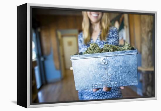 Marijuana Flower At Oregon Coast Cannabis, A Marijuana Dispensary In Manzanita, Oregon-Justin Bailie-Framed Premier Image Canvas