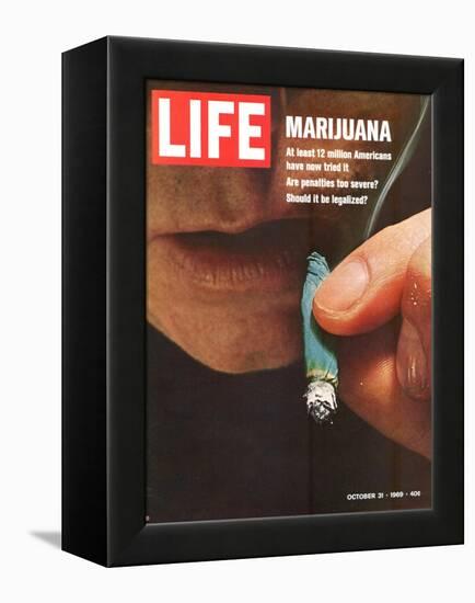 Marijuana, Man with Joint by his Mouth, October 31, 1969-Co Rentmeester-Framed Premier Image Canvas