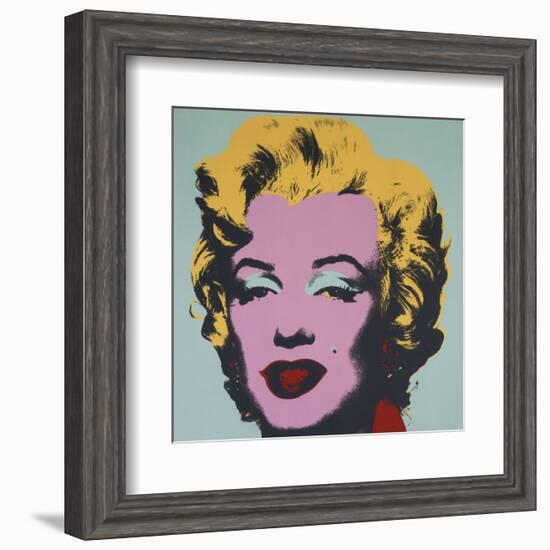 Marilyn, 1967 (on blue ground)-Andy Warhol-Framed Art Print