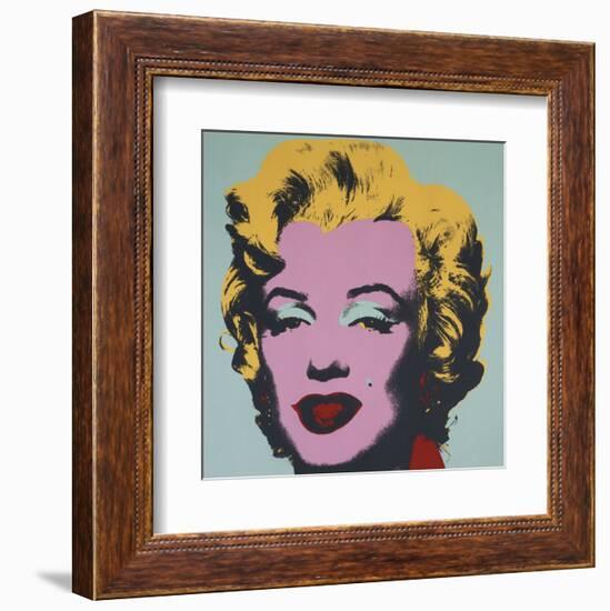 Marilyn, 1967 (on blue ground)-Andy Warhol-Framed Art Print