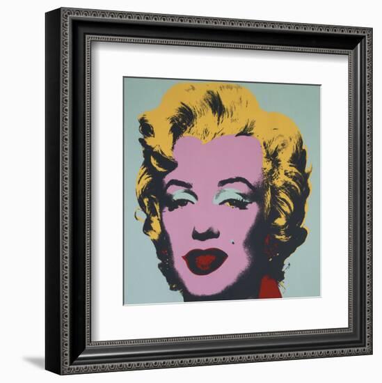 Marilyn, 1967 (on blue ground)-Andy Warhol-Framed Art Print