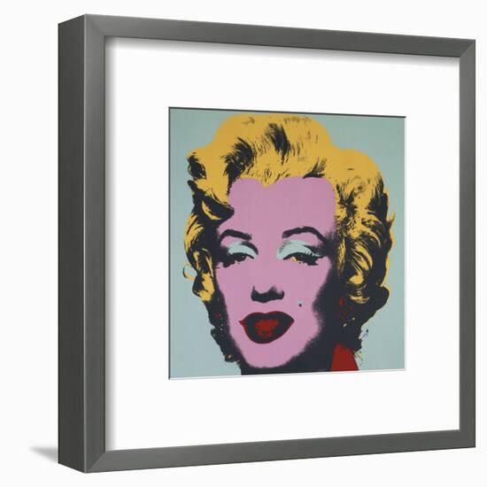 Marilyn, 1967 (on blue ground)-Andy Warhol-Framed Art Print