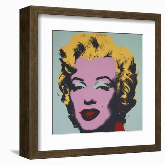 Marilyn, 1967 (on blue ground)-Andy Warhol-Framed Art Print