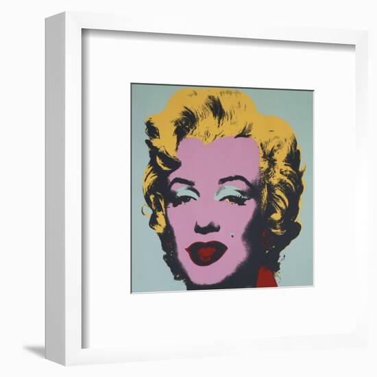 Marilyn, 1967 (on blue ground)-Andy Warhol-Framed Art Print