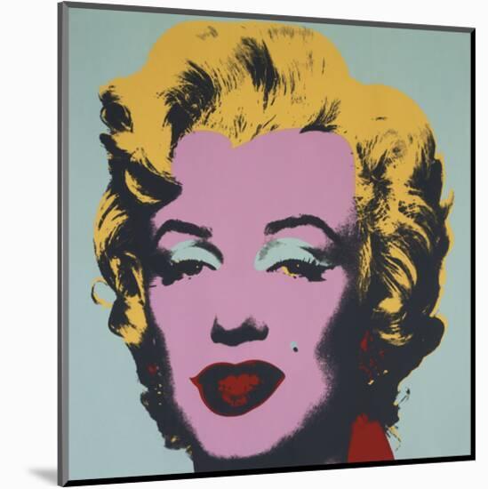 Marilyn, 1967 (on blue ground)-Andy Warhol-Mounted Art Print