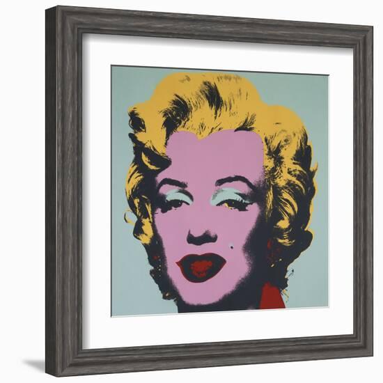 Marilyn, 1967 (on blue ground)-Andy Warhol-Framed Art Print