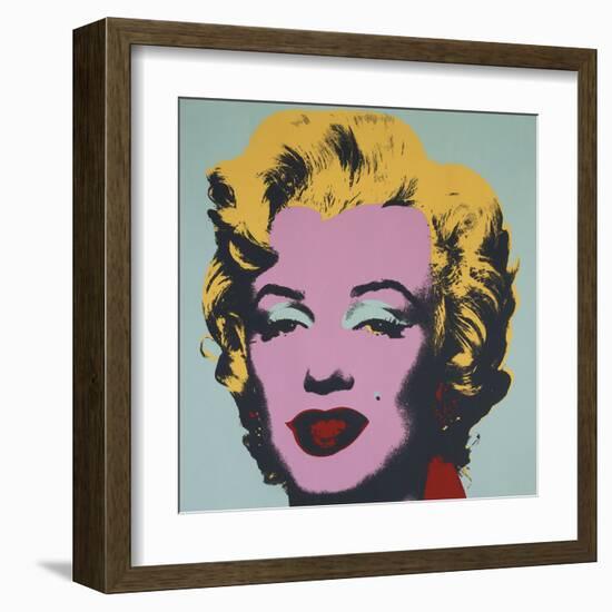 Marilyn, 1967 (on blue ground)-Andy Warhol-Framed Art Print