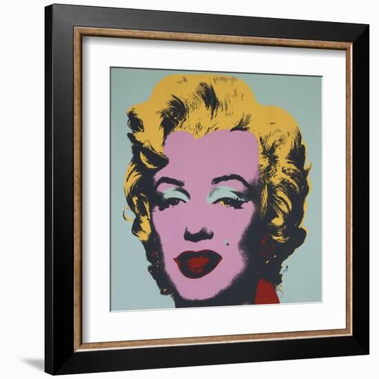 Marilyn, 1967 (on blue ground)-Andy Warhol-Framed Art Print