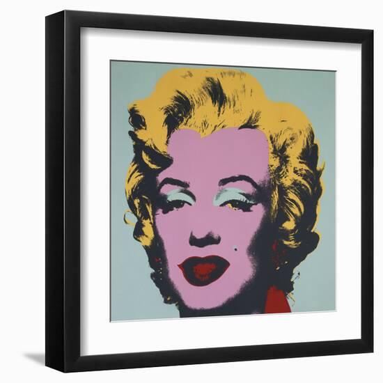 Marilyn, 1967 (on blue ground)-Andy Warhol-Framed Art Print