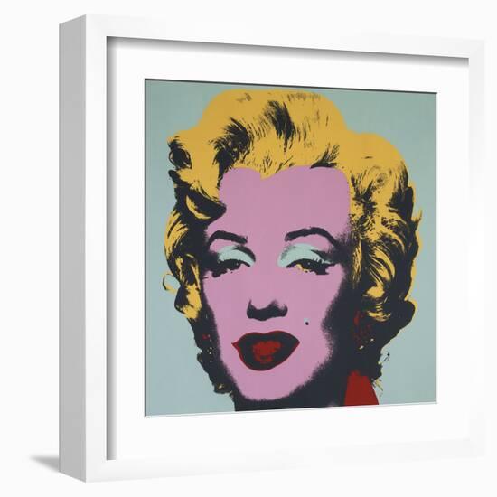 Marilyn, 1967 (on blue ground)-Andy Warhol-Framed Art Print