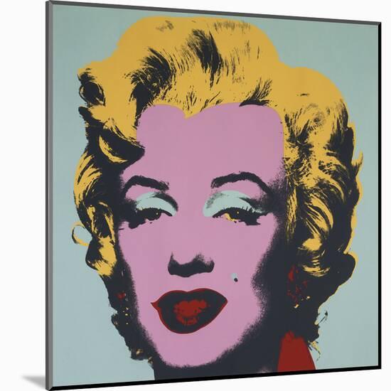 Marilyn, 1967 (on blue ground)-Andy Warhol-Mounted Art Print