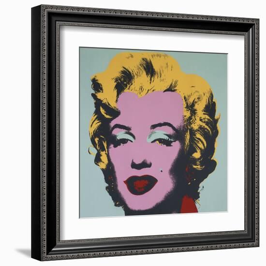 Marilyn, 1967 (on blue ground)-Andy Warhol-Framed Art Print