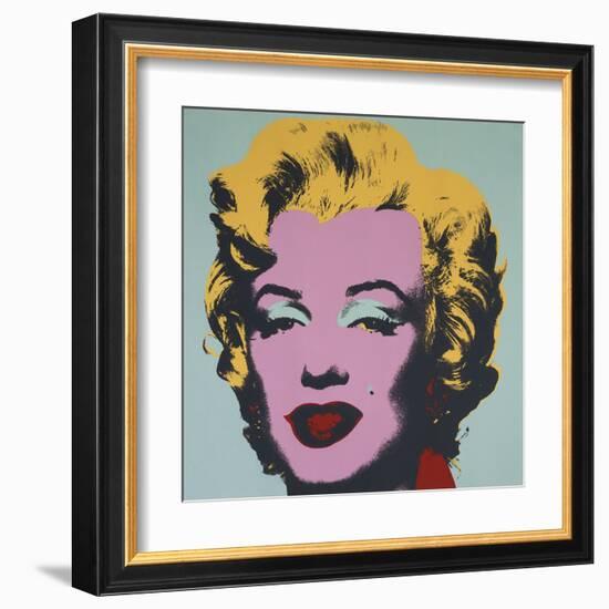 Marilyn, 1967 (on blue ground)-Andy Warhol-Framed Art Print