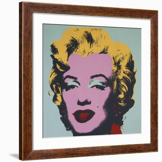 Marilyn, 1967 (on blue ground)-Andy Warhol-Framed Art Print