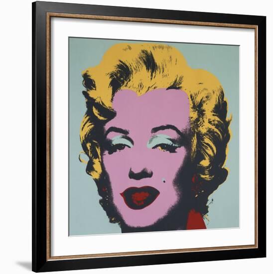 Marilyn, 1967 (on blue ground)-Andy Warhol-Framed Art Print