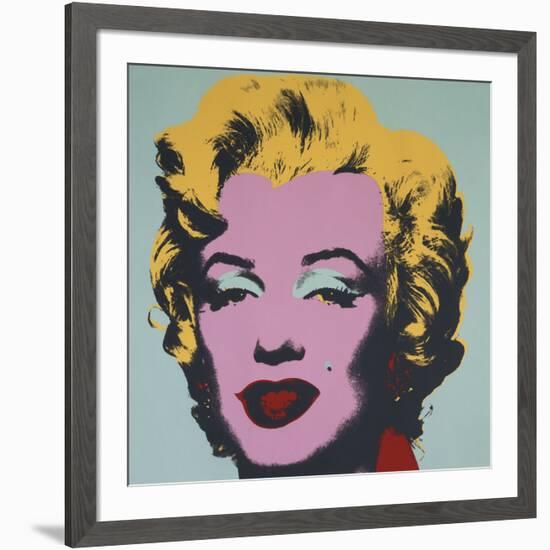 Marilyn, 1967 (on blue ground)-Andy Warhol-Framed Art Print