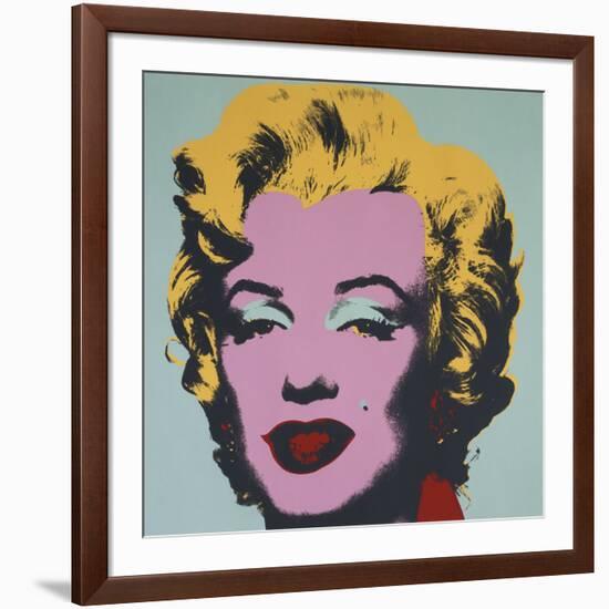 Marilyn, 1967 (on blue ground)-Andy Warhol-Framed Art Print