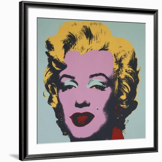 Marilyn, 1967 (on blue ground)-Andy Warhol-Framed Art Print