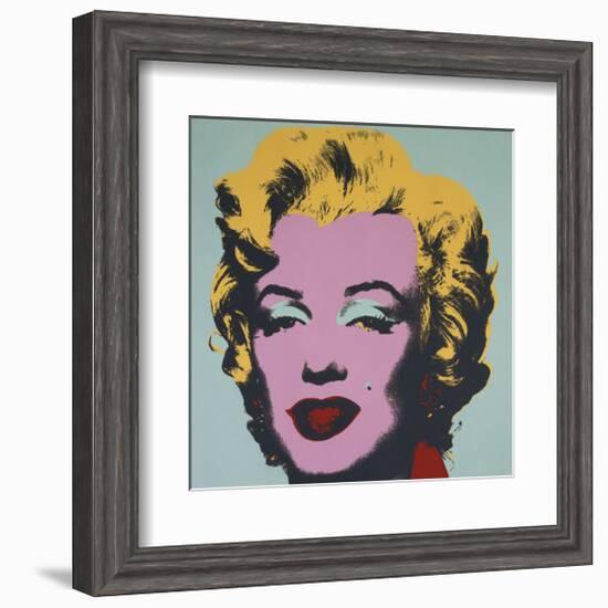 Marilyn, 1967 (on blue ground)-Andy Warhol-Framed Giclee Print