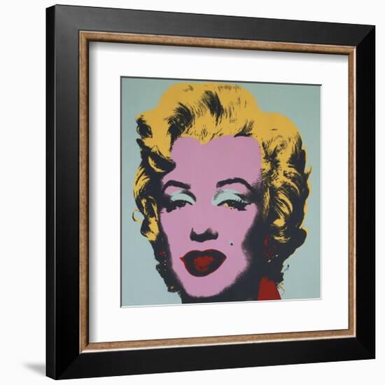 Marilyn, 1967 (on blue ground)-Andy Warhol-Framed Giclee Print