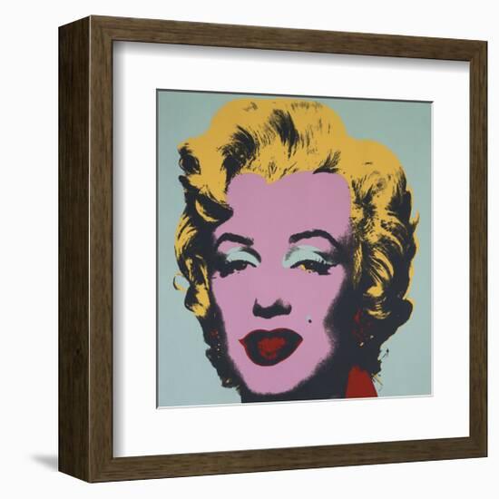 Marilyn, 1967 (on blue ground)-Andy Warhol-Framed Giclee Print