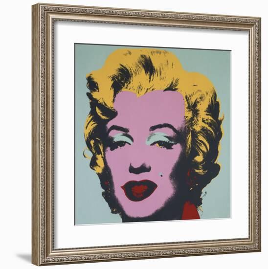 Marilyn, 1967 (on blue ground)-Andy Warhol-Framed Giclee Print