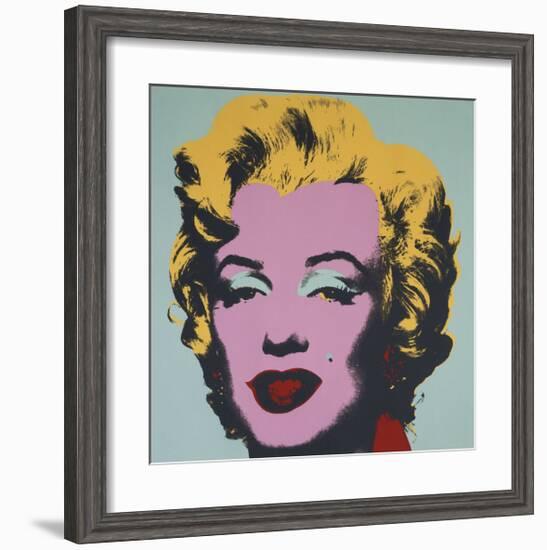 Marilyn, 1967 (on blue ground)-Andy Warhol-Framed Giclee Print