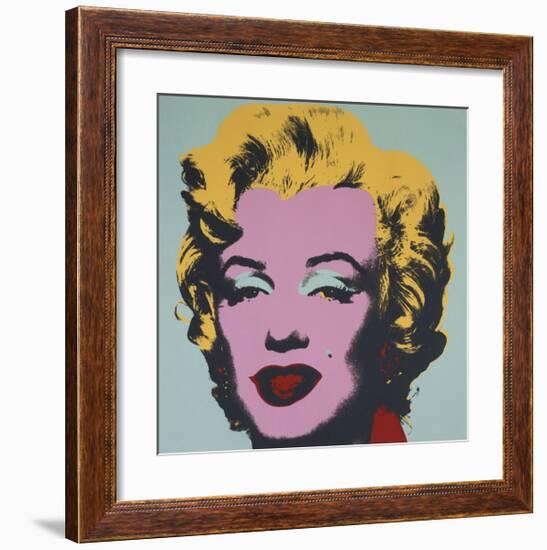 Marilyn, 1967 (on blue ground)-Andy Warhol-Framed Giclee Print