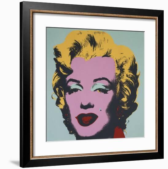 Marilyn, 1967 (on blue ground)-Andy Warhol-Framed Giclee Print