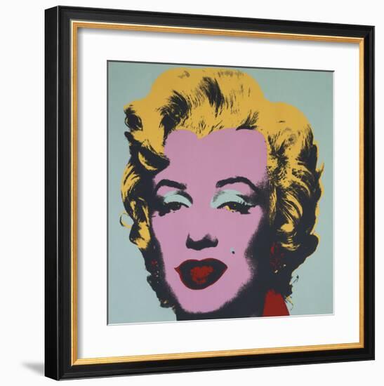 Marilyn, 1967 (on blue ground)-Andy Warhol-Framed Giclee Print