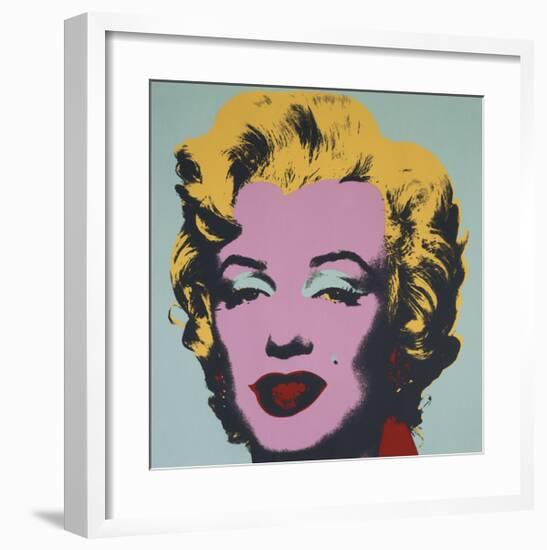 Marilyn, 1967 (on blue ground)-Andy Warhol-Framed Giclee Print