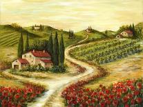 Tuscan Road With Poppies-Marilyn Dunlap-Art Print