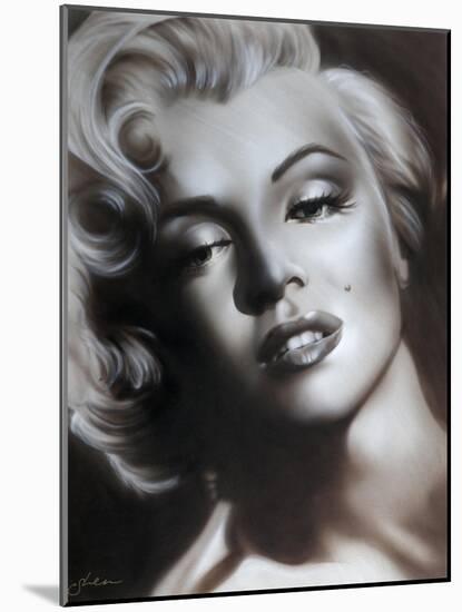Marilyn in Black and White-Shen-Mounted Art Print