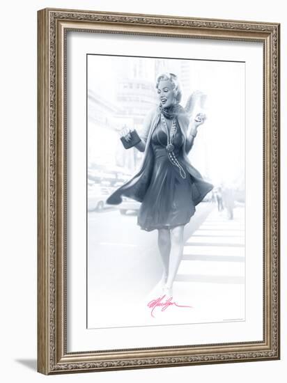 Marilyn in the City Pink-JJ Brando-Framed Art Print