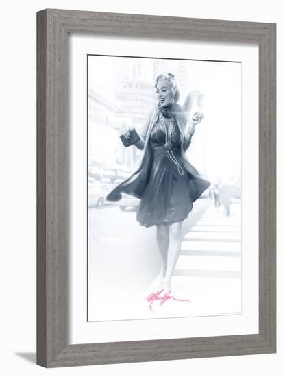 Marilyn in the City Pink-JJ Brando-Framed Art Print