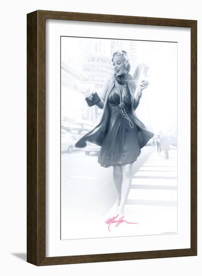 Marilyn in the City Pink-JJ Brando-Framed Art Print