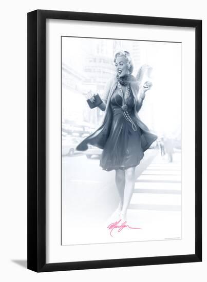 Marilyn in the City Pink-JJ Brando-Framed Art Print