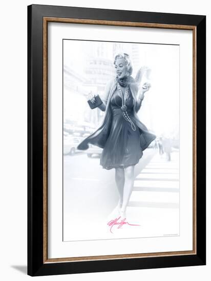 Marilyn in the City Pink-JJ Brando-Framed Art Print