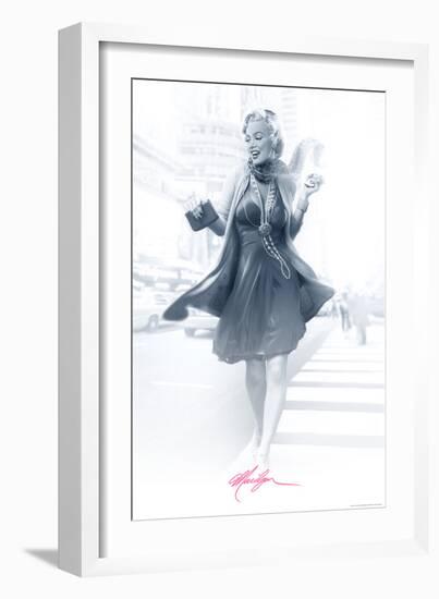 Marilyn in the City Pink-JJ Brando-Framed Art Print