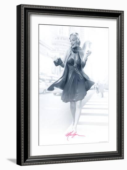 Marilyn in the City Pink-JJ Brando-Framed Art Print